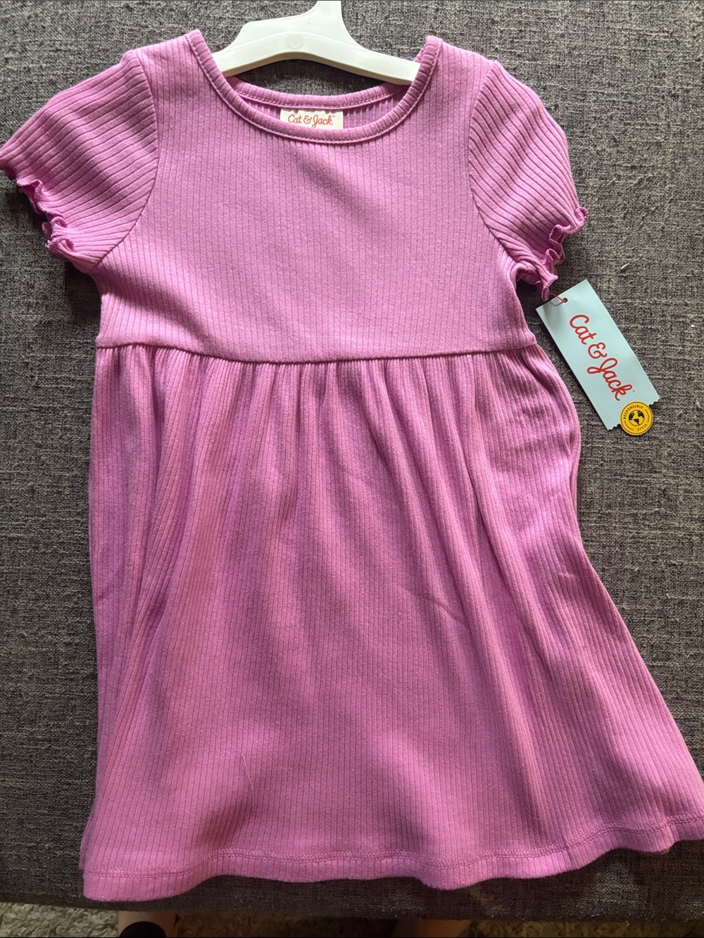 NWT - Cat & Jack Lilac Ribbed Short Sleeve Girls Dress 3T